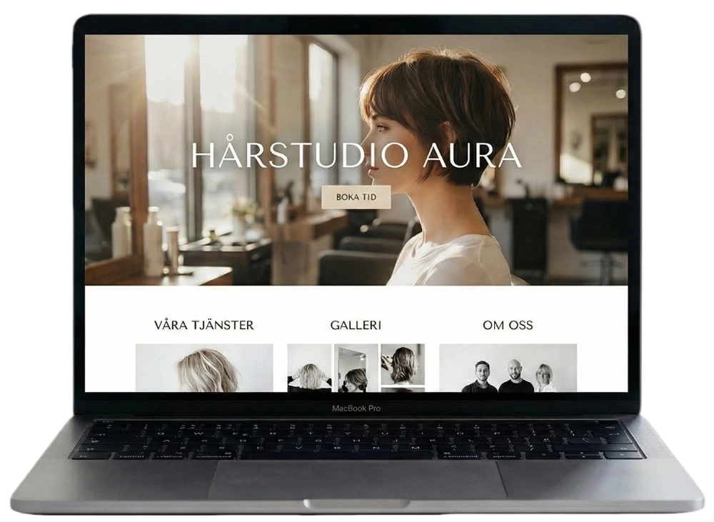 Exempel på hemsida för frisörsalong